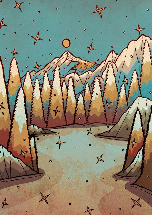 Winter of gold and blue