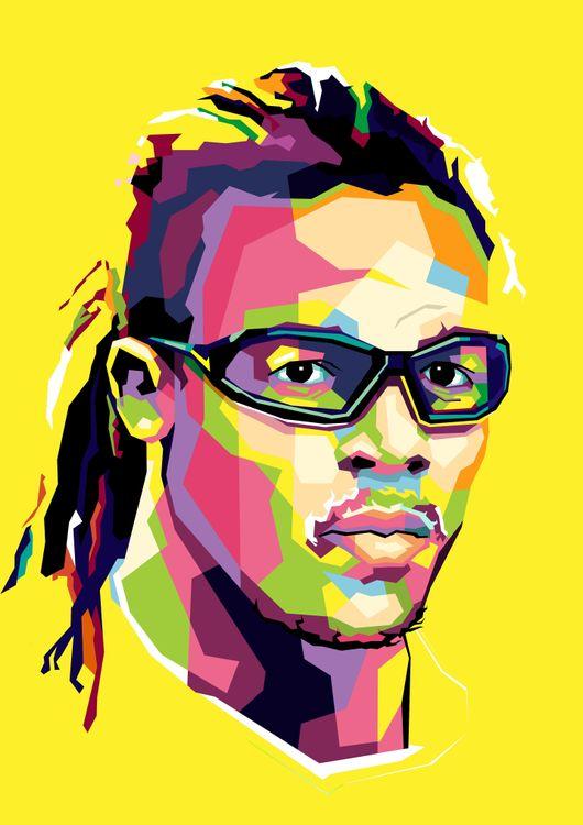 Legend football Edgar David in amazing illustration
