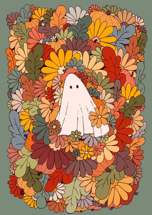 Ghost and flowers