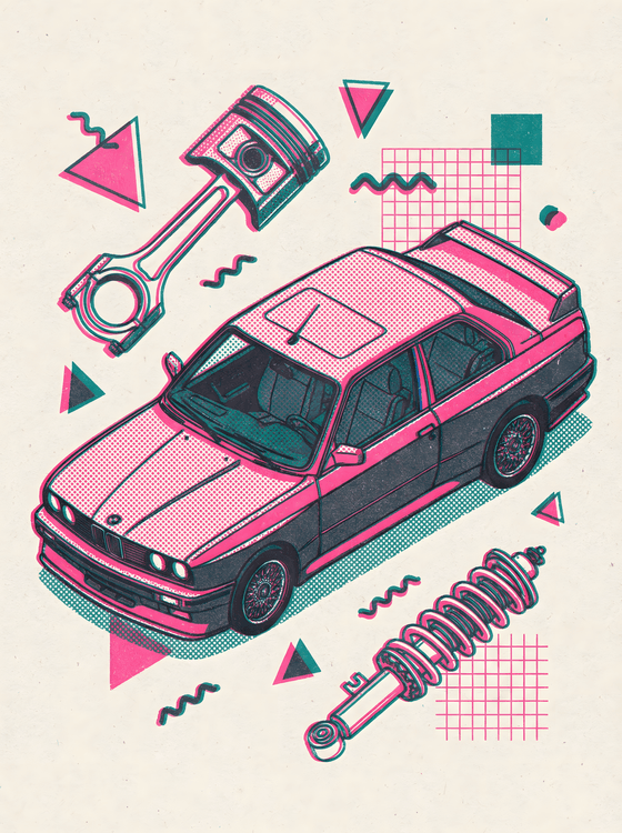 BMW E30 M3 Memphis Parts Illustration