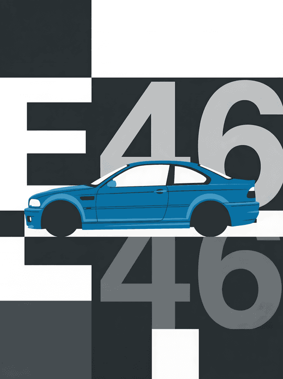 BMW E46 M3 Geometric Typography