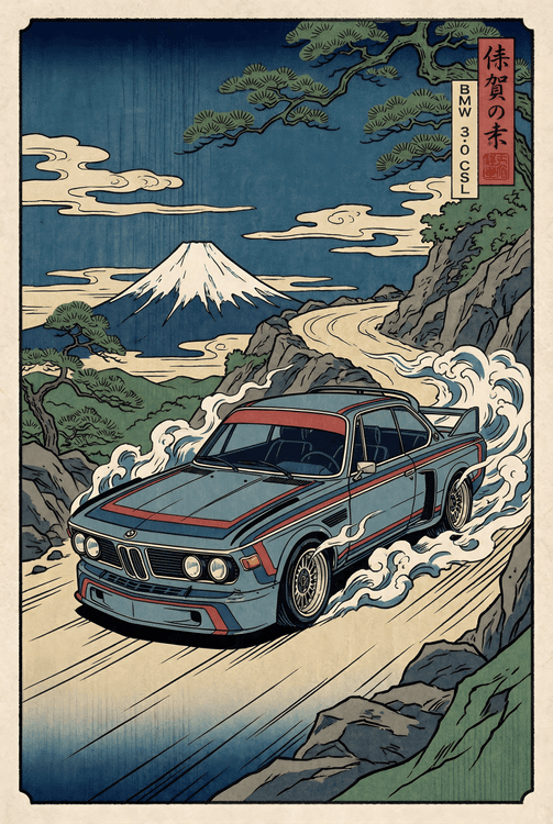 BMW 3.0 CSL Mount Fuji Ukiyo-e