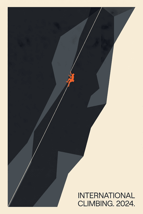 Vertical Ambition: International Climbing 2024 Graphic Poster