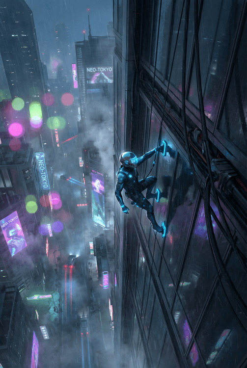 Neo-Tokyo Ascent: The Cybernetic Climber