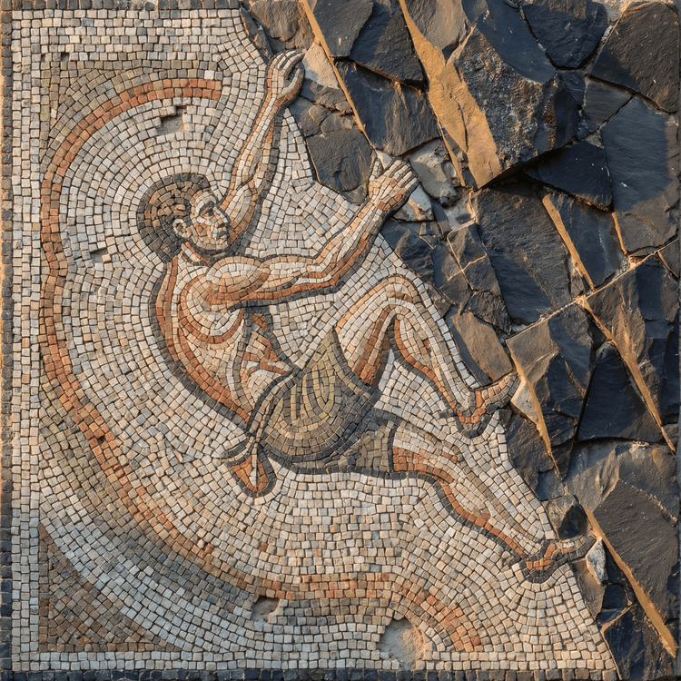 The Eternal Ascent: Classical Mosaic Climber