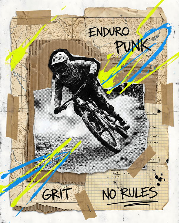 Enduro Punk: Grit and No Rules Mountain Biking Collage