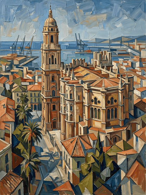 Sunlit Soul of Málaga: The Cathedral Impasto