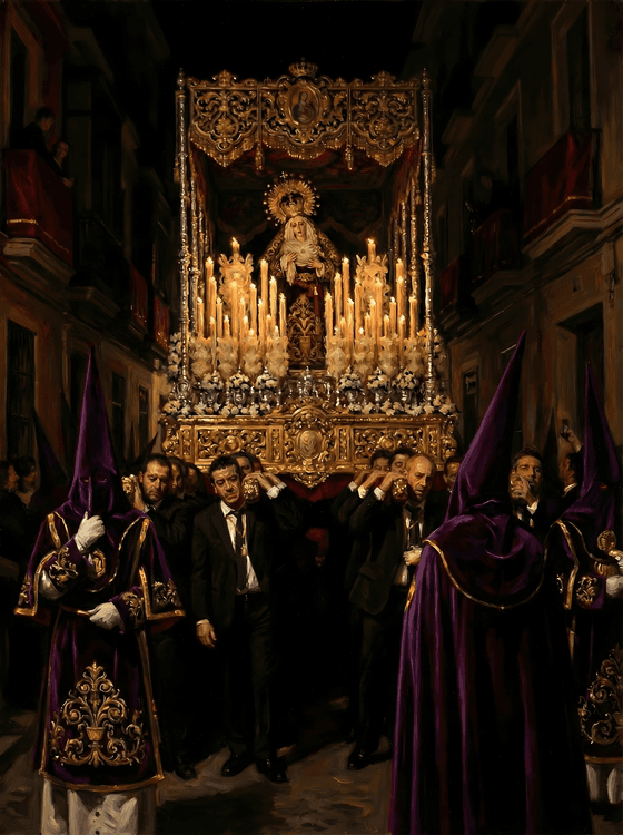 The Weight of Devotion: Holy Week Procession in Málaga