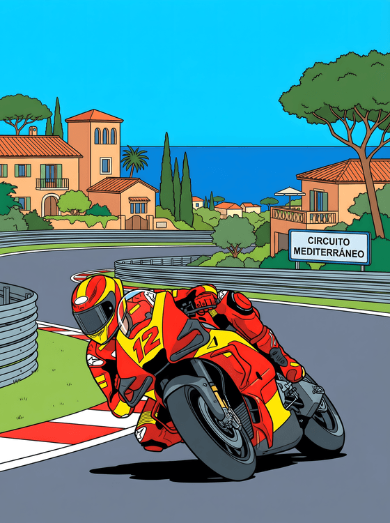 Adrenaline at the Coast: Circuito Mediterráneo Illustration