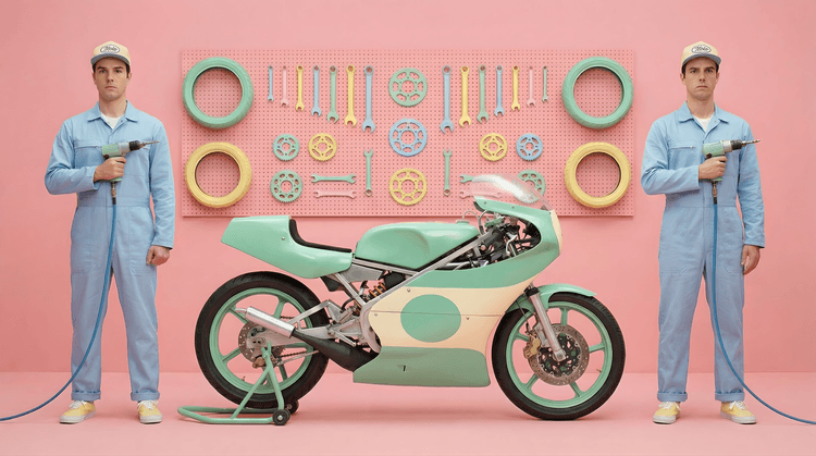 Pastel Precision: The Symmetrical Pit Stop