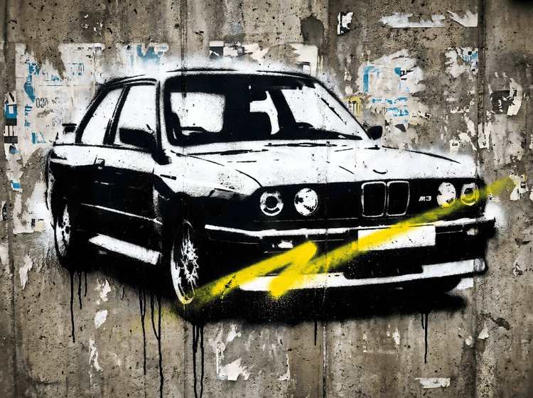 BMW E30 M3: Urban Concrete Stencil