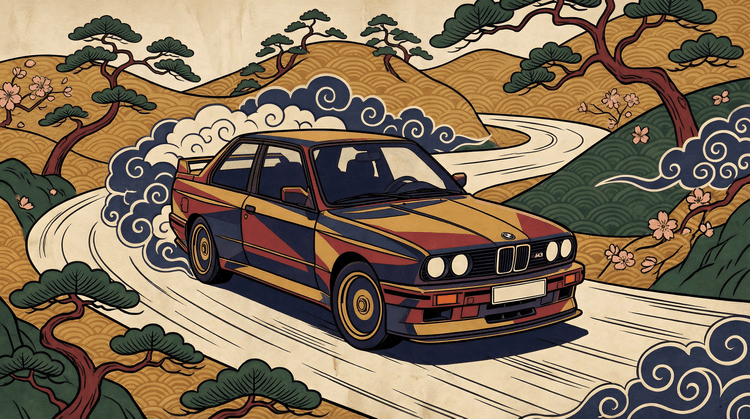 BMW E30 M3: Ukiyo-e Touge Drift