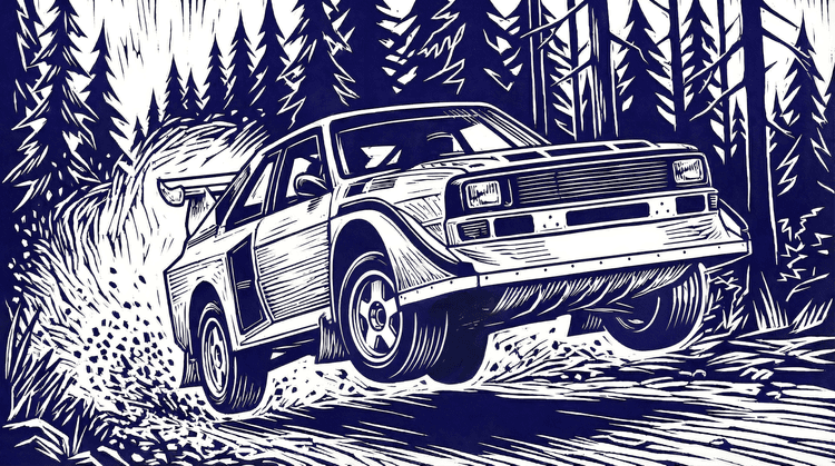 Audi Quattro S1: Forest Woodcut Jump