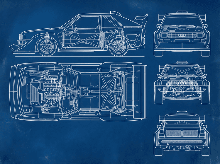 Audi Quattro S1: Engineering Blueprint Study