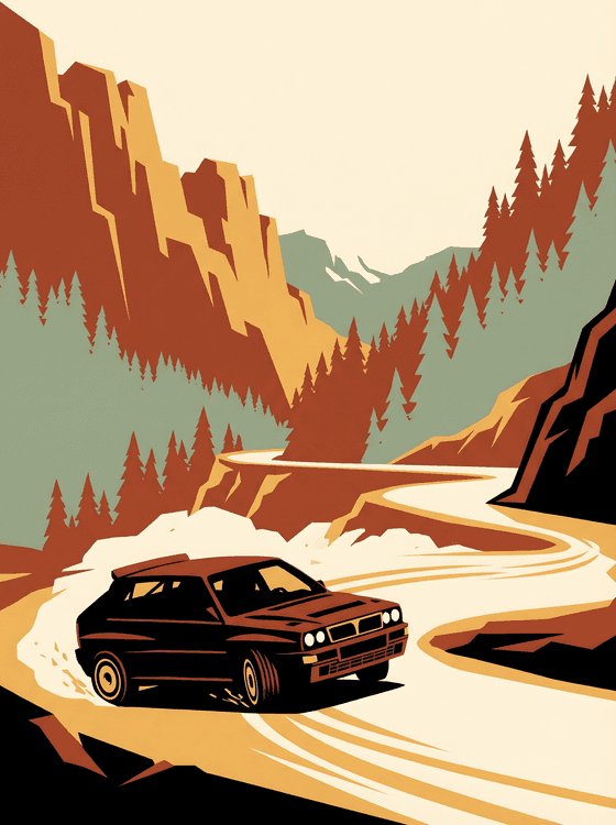 Lancia Delta Integrale: Winding Mountain Pass