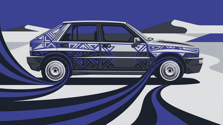 Lancia Delta Integrale: Tribal Graphic Winter Motion