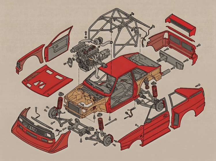 Audi Sport Quattro S1: Exploded Engineering Study