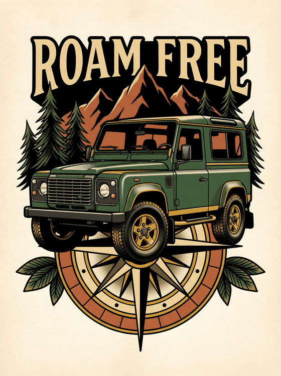 Roam Free Land Rover Defender Adventure Emblem