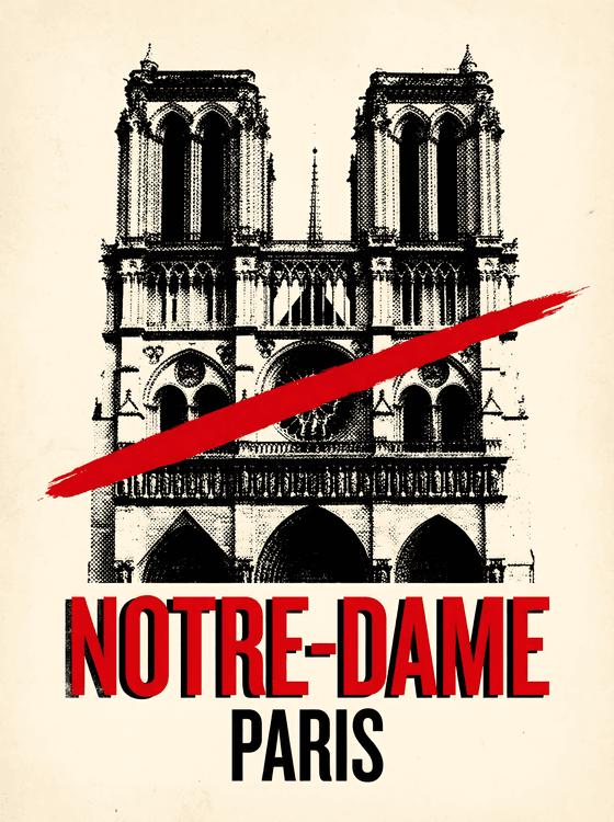 Notre-Dame Paris Punk Graphic Poster
