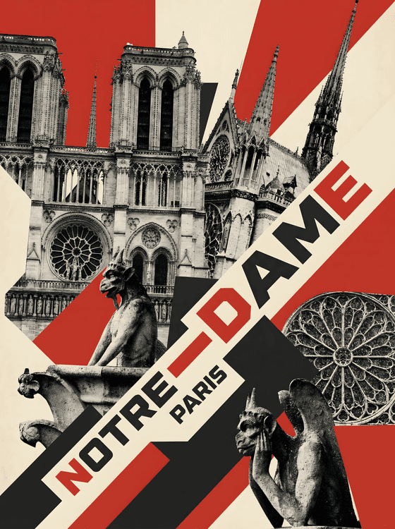 Notre-Dame Paris Punk Graphic Collage