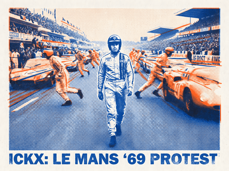 Ickx: Le Mans '69 Protest Halftone Graphic
