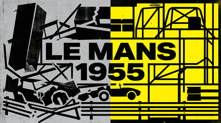 Le Mans 1955: Split Industrial Graphic Tribute