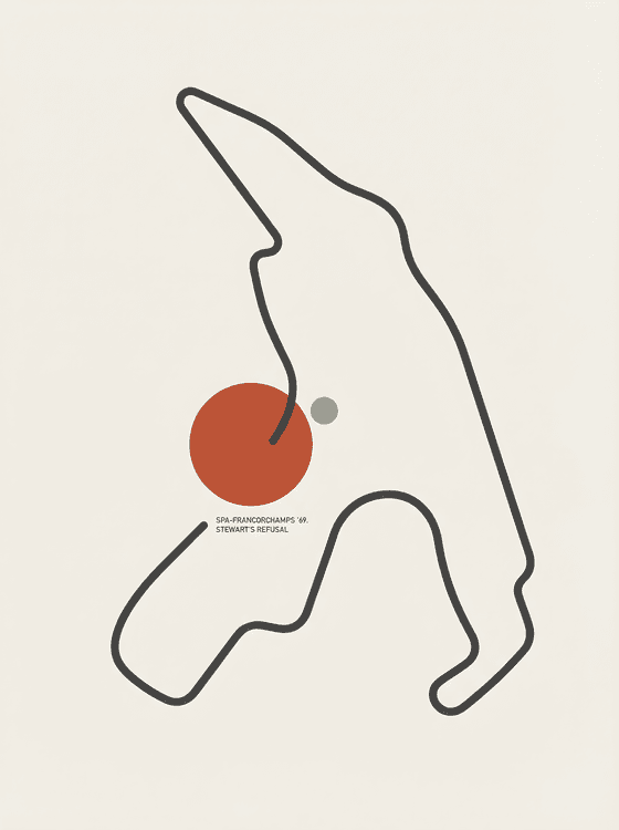 Spa-Francorchamps '69: Stewart's Refusal Minimalist Graphic