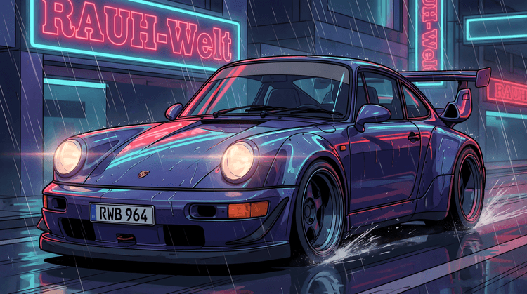 Midnight Rain: RWB 964 Neon Spirit