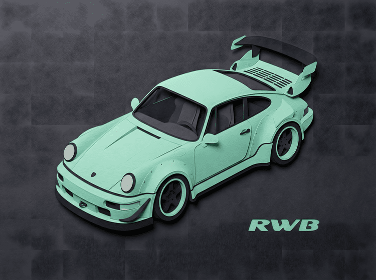 RWB 993 Mint: Textured Digital Papercraft