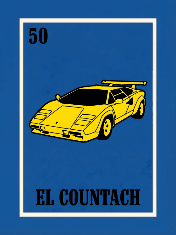 El Countach Lotería Card Graphic
