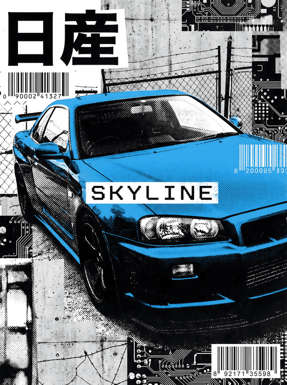 Nissan Skyline R34 Urban Tech Collage