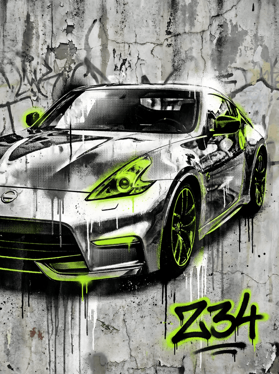 Nissan 370Z Z34 Neon Street Graffiti