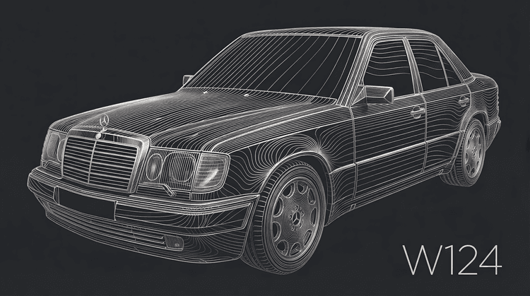 Mercedes-Benz W124 Technical Wireframe