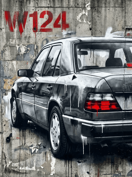 W124 Street Legacy: Concrete Mural Art