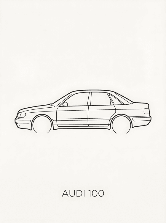 Audi 100 C4 Minimalist Line Art