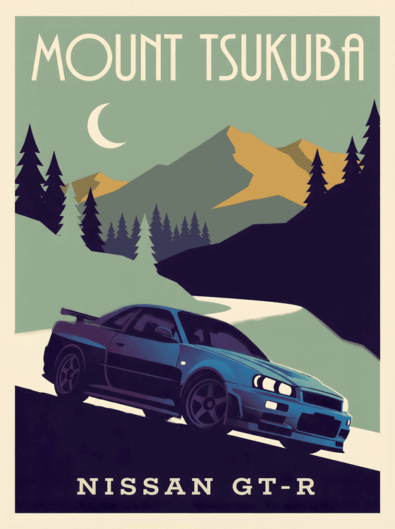 Vintage Mount Tsukuba Skyline GT-R R34