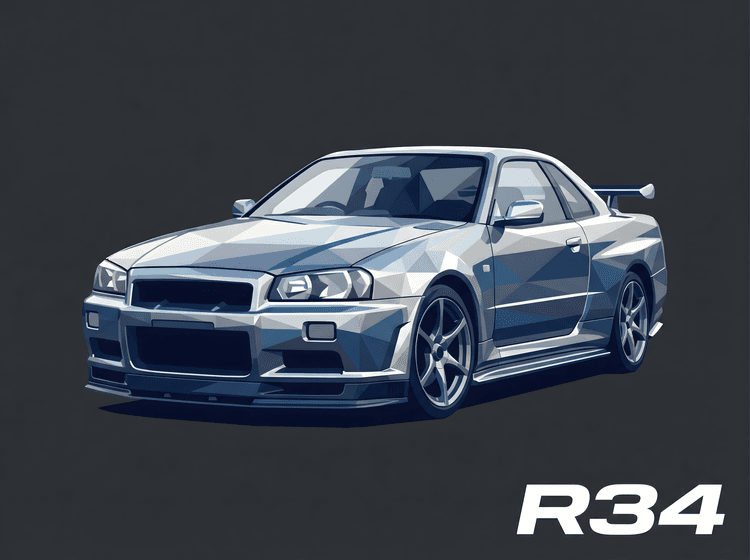 Geometric Precision: Nissan Skyline R34