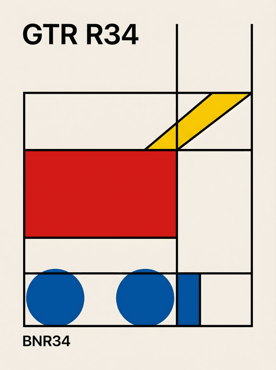 BNR34 De Stijl Abstraction