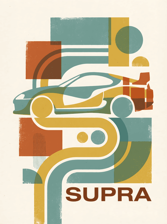 Retro Geometric Toyota Supra A80