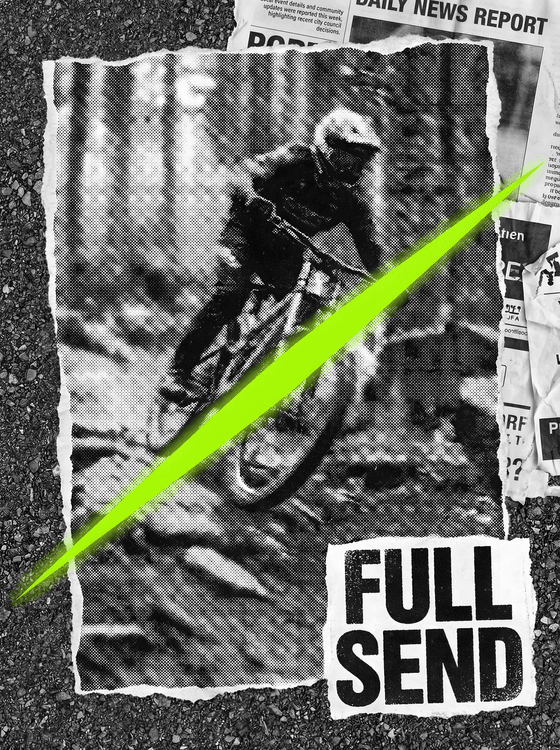 Full Send: Neon Grunge Biker Collage