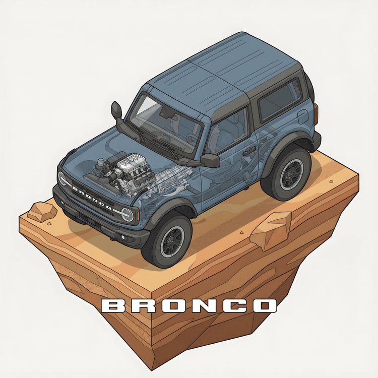 Ford Bronco Isometric Cutaway Diorama