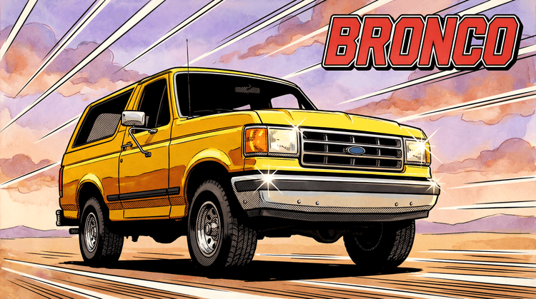 High-Speed Retro: Yellow Bronco Comic Art