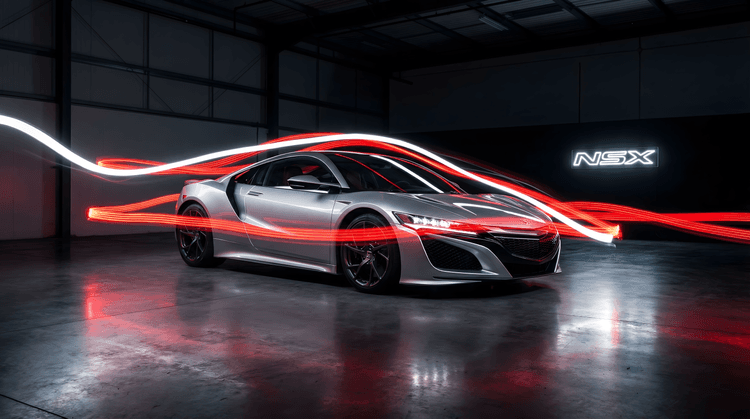 Kinetic Glow: Modern Honda NSX Light Painting