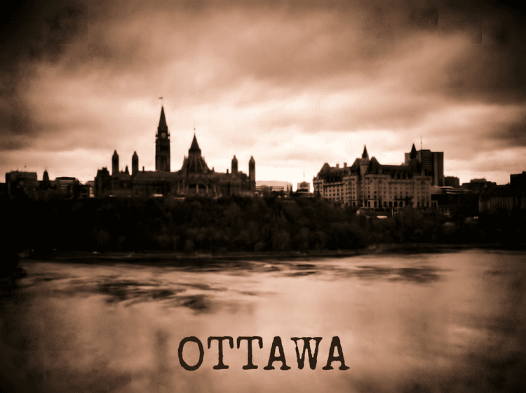 Sepia Skyline: Ottawa Miniature Perspective
