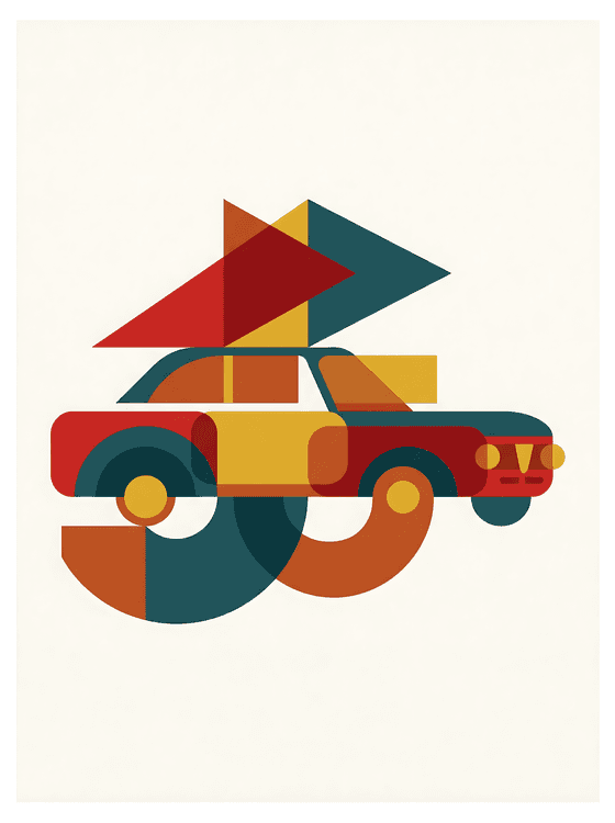 Abstract Geometric Alfa Romeo Giulia Sprint GTA