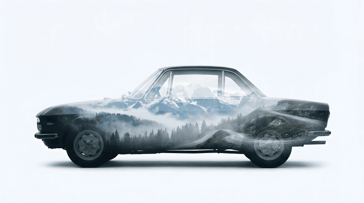 Lancia Fulvia Alpine Double Exposure