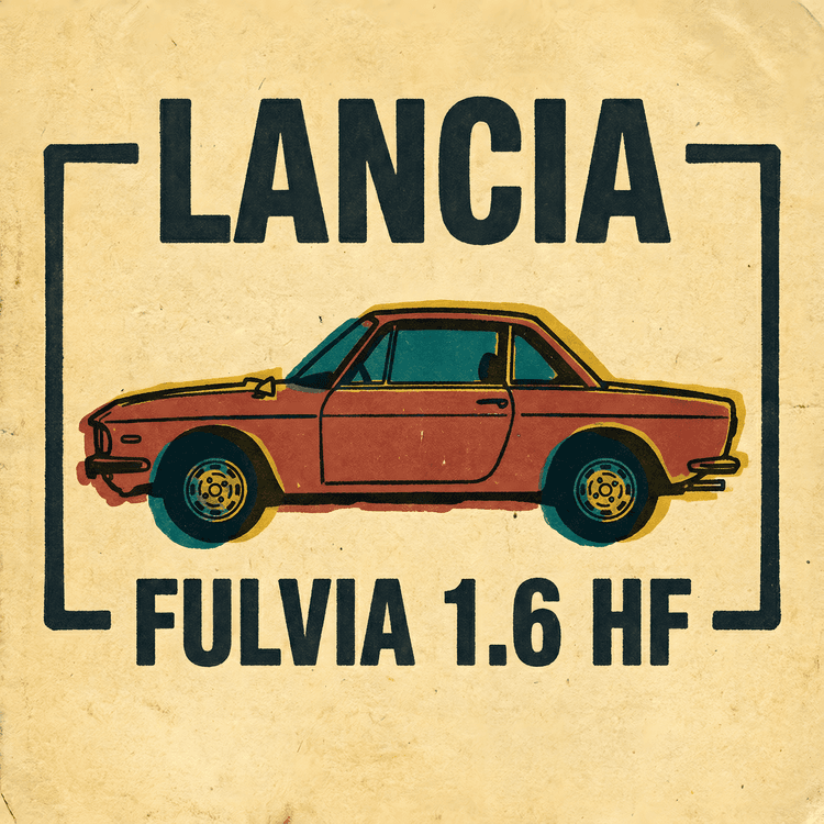 Lancia Fulvia 1.6 HF Vintage Poster Style