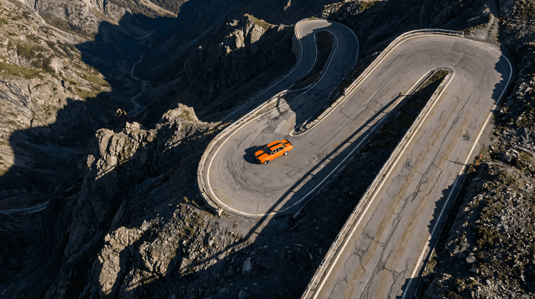 BMW 2002 Turbo Aerial Mountain Pass