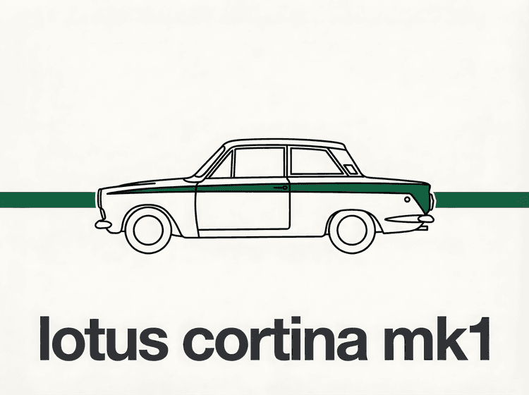 Lotus Cortina Mk1 Minimalist Line Art