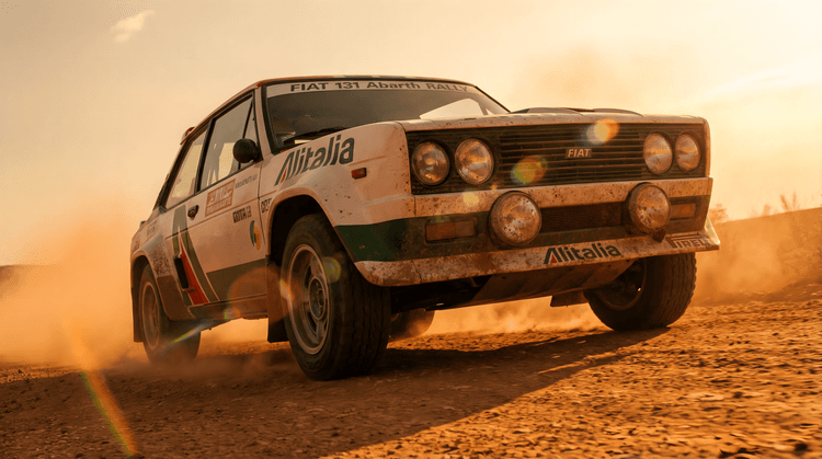 Fiat 131 Abarth Rally Alitalia Golden Hour Drift